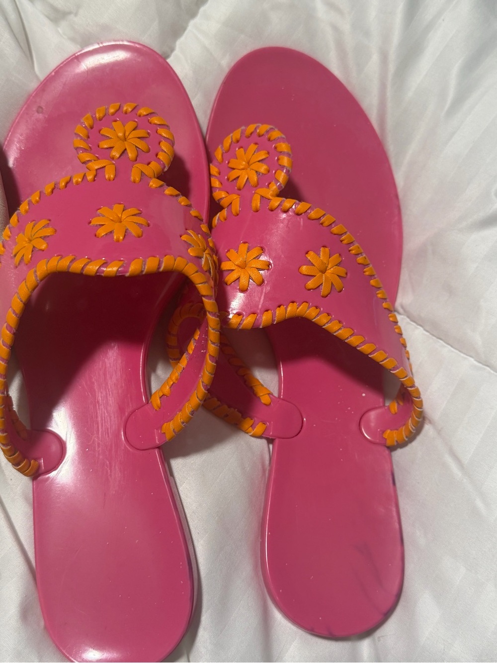 Pink and Orange Floral Women's Slide Sandals